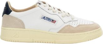 Autry White Medalist Low Leather Suede Sneakers