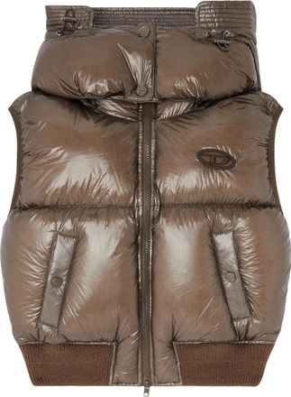 Diesel Chaleco acolchado de plum&oacute;n - Jackets - Mujer - Marr&oacute;n - 2XS
