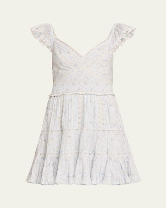 LoveShackFancy Presline Floral Mini Dress