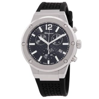 Ferragamo F-80 Chronograph Quartz Black Dial Mens Watch SFJE00124
