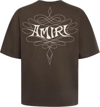 Amiri Logo-Print Cotton T-Shirt - Brown