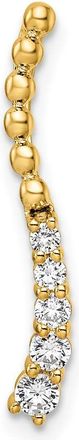 Diamond2Deal 14k Yellow Gold Lab Grown Diamond Wavy Pendant (0.2ct, VS, G-H)