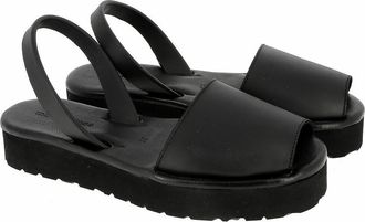 Minorquines Sandalen in leer zool Avarca Platja Plateforme
