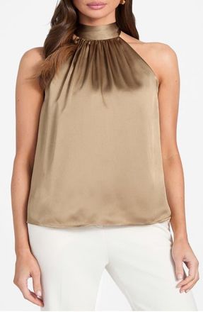 Marciano Elisa Sleeveless Silk Top in Rust at Nordstrom, Size 10 Us