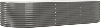 vidaXL Garden Raised Bed Grey 291x140x68 cm Galvanised Steel vidaXL