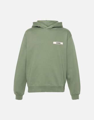 Jacquemus Mens Jacquemus The Gros Grain Hoodie Green - Size: 38
