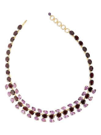 Bounkit Sharon garnet and amethyst necklace - women - 14K Gold Plated Metal/Garnet/Amethyst - One Size