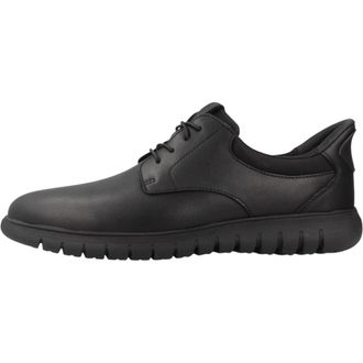 Geox Flextride F Plus - Heren - Veterschoenen - Zwart - 43 EU - Leer - Schoenen