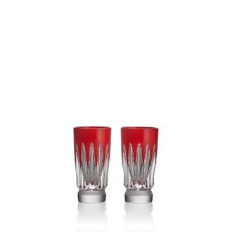 Waterford New Year Shot Glasses Firework, Set of 2, Red