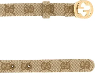 Gucci Womens Gg Fabric Belt Beige