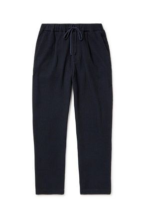 Barena Straight-Leg Ribbed-Knit Drawstring Trousers