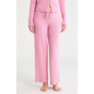 Open Edit Daydream Rib Lounge Pants in Pink Storm at Nordstrom, Size X-Small