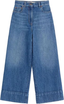 Valentino Cropped Jeans, female, Blue, Size: W30 Denim Trousers