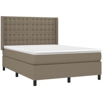 vidaXL Vidaxl - Cama Box Spring Con Colch&oacute;n Tela Gris Taupe 140x190 Cm