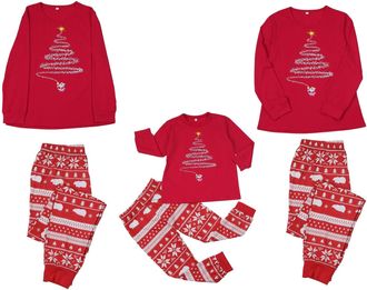 Generic Christmas Pajamas for Family, Matching Family Christmas Pyjamas Set, Fun Couple Matching PJs Set, Printed Xmas Sleepwear Cartoon Cute Nightwear for Wo
