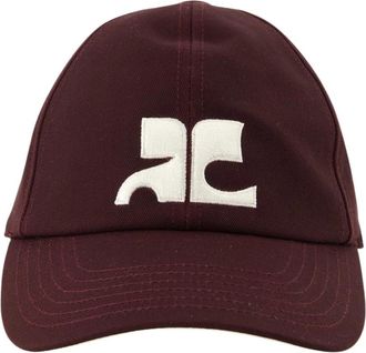 Courr&egrave;ges AC Logo Katoenen Pet - Dames - Petten - Rood - ONE Size - Katoen - Accessoires