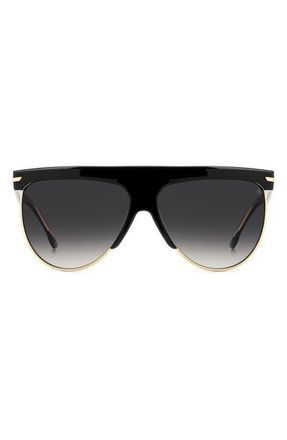 Victoria Beckham 65mm Oversize Gradient Pilot Sunglasses in Black/Dark Grey Sf at Nordstrom