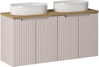 Petits Meubles Mueble doble lavabo 120cm 4 puertas paneles de melamina y mdf
