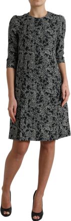 Dolce & Gabbana Womens Black Chevron Polyester Shift Mini Dress