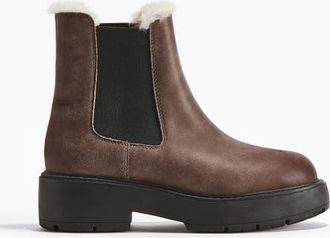 H&M Warm-lined Chelsea Boots in Dark Brown at Nordstrom, Size 10