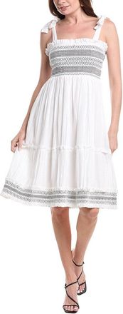 Elie Tahari Smocked Midi Dress