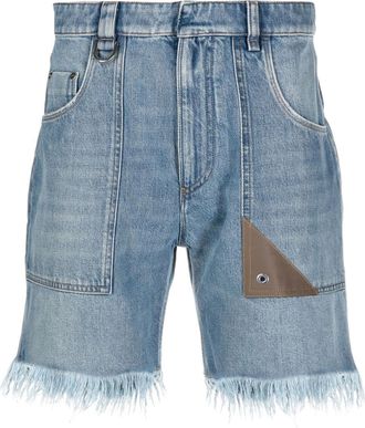 Fendi Mens Light Blue Cotton Shorts - Size 32 (Waist)