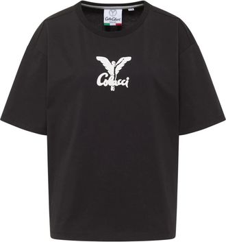 Carlo Colucci Oversize T-shirt - Dames - T-shirts - Zwart - XL - Katoen - Tops