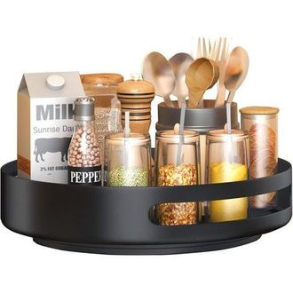 No Brand Bandeja Giratoria, Especiero Giratorio De Acero, Especiero Para Armario De Cocina Para Almacenamiento De Especias, Almacenamiento En Armario, 25,4 Cm,