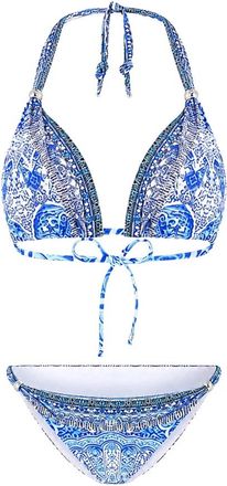 Camilla De Bosphorous Balrand Driehoek Bikini Set Met Dikke Nekband - Dames - Bikinis - Blauw - S - Badmode