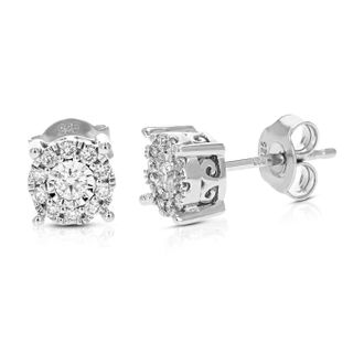 Vir Jewels 1/3 cttw Lab Grown Diamond Composite Earrings in Sterling Silver With Push Backs For Women