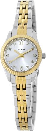 Fossil Scarlette Mini Quartz Silver Dial Two-Tone Ladies Watch ES5473