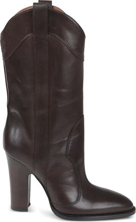 PARIS TEXAS pointed-toe leather boots - women - Leather/Leather/Leather - 39.5 - Brown