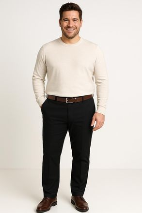 Jack & Jones Plus Size Chinohose JPSTMARCO FRANCO CHINO W BELT PLS, Herren, Gr. 40(XXXL), L&auml;nge 34, schwarz, Web, Obermaterial: 98% Baumwolle, 2% Elasthan, JACK & JONES PLUS