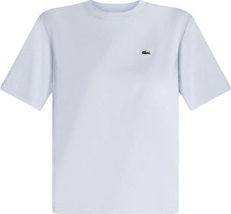 Lacoste crew-neck T-shirt - women - Cotton - 30 - Blue