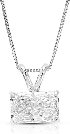 Vir Jewels 4 cttw Radiant Lab Grown Diamond Solitaire Pendant Necklace in 14K Gold with Chain For Women