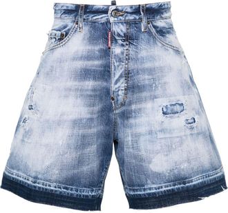 Dsquared2 distressed washed-denim shorts - men - Cotton/Cotton/Polyester - 44 - Blue