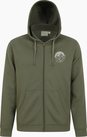 Mountain Warehouse Mens Mountain Warehouse Mens Circle Mountain Drawcord Full Zip Hoodie - Green - Size: 42