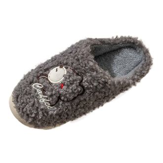 Generic Mens Slip-On Slippers Cotton Winter Slippers Cozy Couples for Outdoor Wear Comfy House Shoes Soft Ankle with Anti-Slip Anti-Slip Rubber Soles Womens C