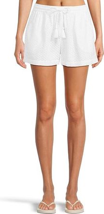 Tommy Bahama Eyelet Cove Pull On Short Womens Shorts White : LG (US 12-14), Cotton