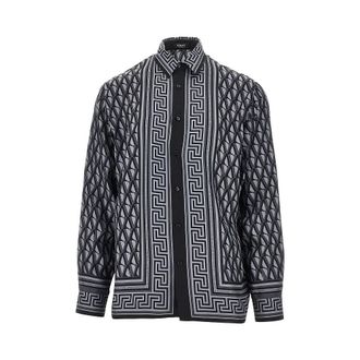 Versace V Greca print silk shirt Man 54