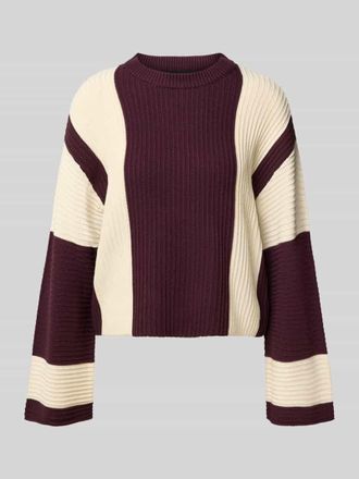 Vero Moda Regular Fit Strickpullover aus Baumwoll-Mix Modell GIGI in Dunkelrot, Größe XL