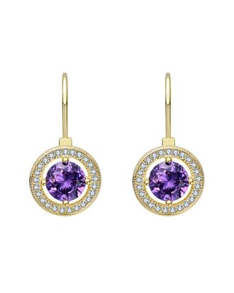 Rachel Glauber 14K Diamond Cz Dangle Earrings