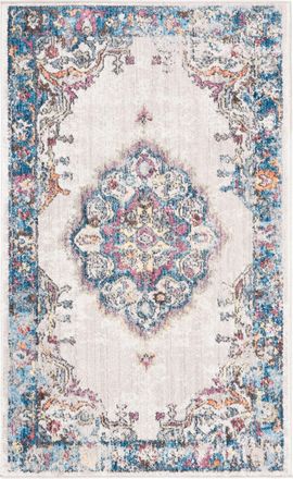 Safavieh Alfombra transicional de poli&eacute;ster gris/azul, 122 x 183 cm