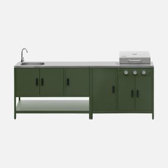 Sweeek Cucina Da Esterno Modulare Con Barbecue A Gas, 3 Bruciatori, 5 Moduli