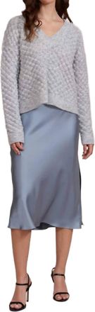 Lucy Paris Finely Textured Sweater In Grey