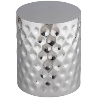 Sweeek Side table, end table, bedside table in chrome-plated enameled steel &Oslash;33 x H 41cm Pearl Grey 33x33x41 cm - Mira