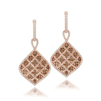 Le Vian Ladies Chocolate Diamonds Fashion Earrings in 14k Strawberry Gold