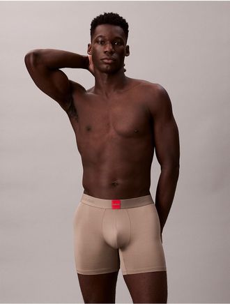 Calvin Klein Mens Icon Logo Graphic Boxer Brief - Brown - S