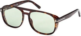 Tom Ford Rosco Zonnebril - Heren - Zonnebrillen - Bruin - 58 MM - Accessoires