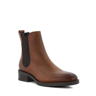 Dune London Womens Ladies Panoramic - - Burnished-Detail Chelsea Boots - Tan Leather (archived) - Size UK 3